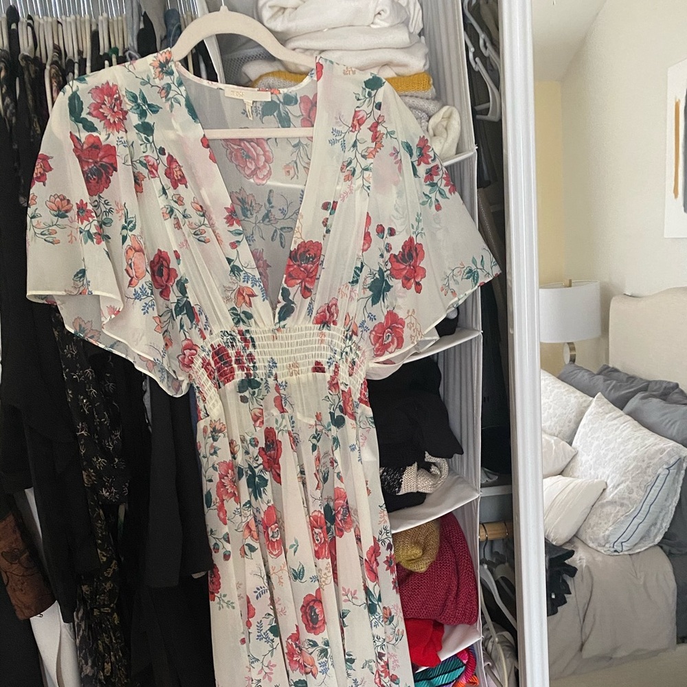 Maje Hi Low Floral Dress Cover Up